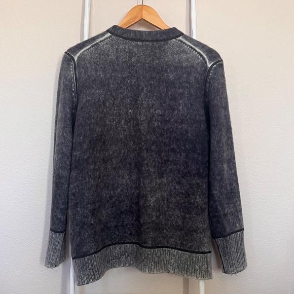 360 Cashmere Gray Distressed Pattern Long Sweater Loose Fit Size M - Picture 2 of 14